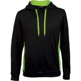 Track Hooded Sweater Black Lime